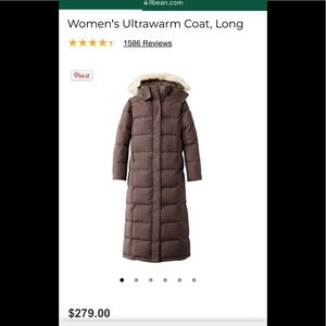L.L Bean Ultrawarm Long Coat